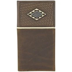 Buy ❤️ Justin Men's Brown Basket Weave Tooling & Concho Rodeo Wallet ????