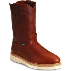 Buy ❤️ Justin Men's Axe Electrical Hazard Light Duty Pull-On Work ???? Boots - Steel Toe Tan ????